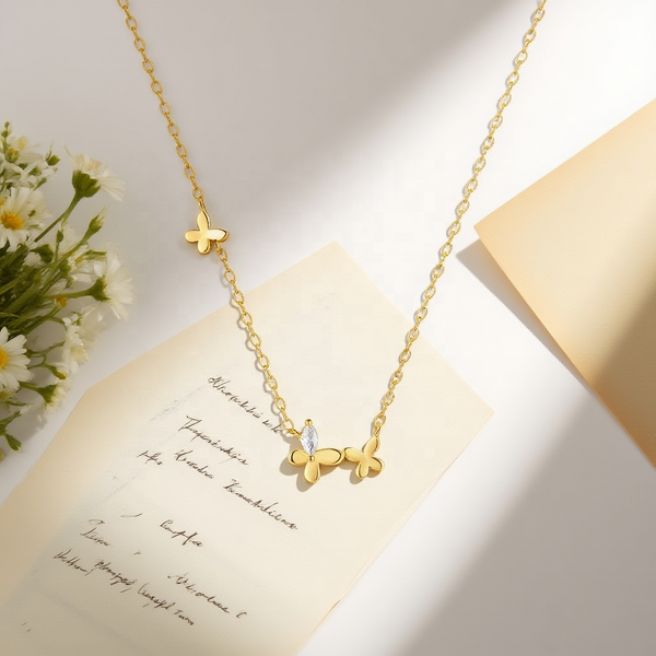 Butterfly Necklace - 18K Gold Plated New Design