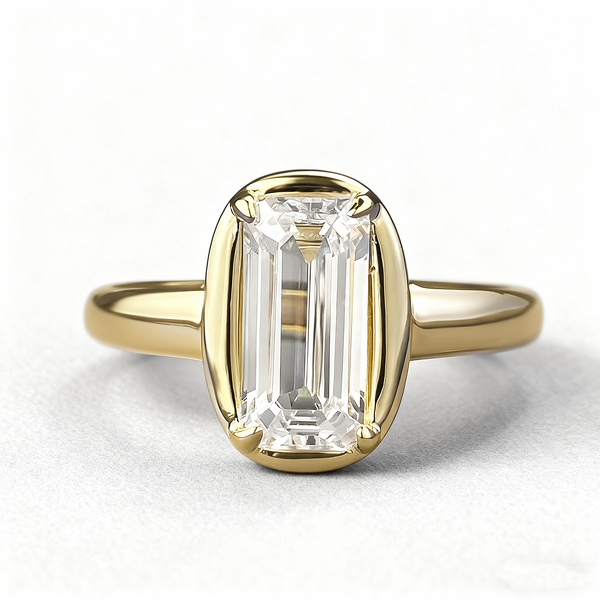 Emerald Cut Ring - Gold Plated 925 Silver Factory