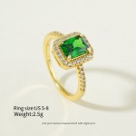 Emerald Cut Ring - Dainty Green Zircon Wholesale