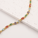 Rainbow Bracelet - 925 Silver Gold Plated Multi