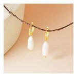 Pearl Dangle Earrings - Minimalist Baroque Natural