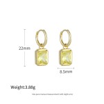Jewelry Set - Minimalist Emerald Cut Yellow