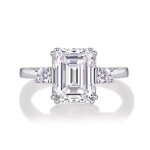 Moissanite Wedding Ring - 3CT Emerald Cut Factory