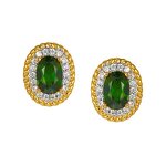 Diopside Hoop Earrings - S925 Natural French