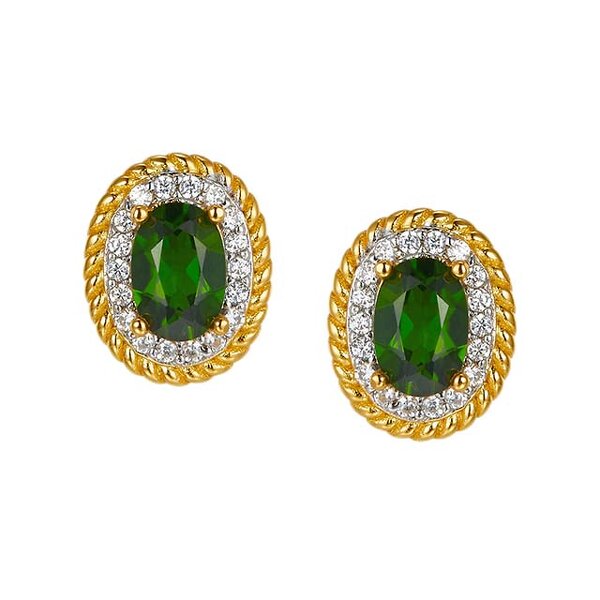 Diopside Hoop Earrings - S925 Natural French
