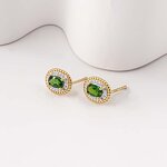 Diopside Hoop Earrings - S925 Natural French