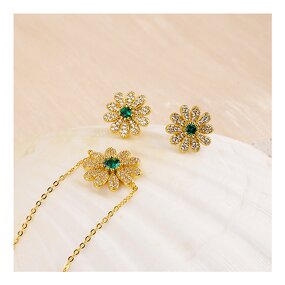 Emerald Jewelry Set - Bulk in Stock S925 Silver