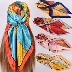 Satin Scarf - 90*90 Geometric Print Factory