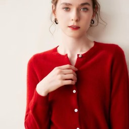 Cashmere Cardigan - Round Neck Soft Factory
