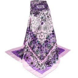 Satin Silk Scarf - American Large Floral