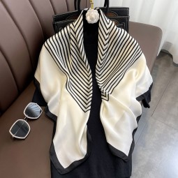 Imitation Silk Scarf - Custom Striped Letter