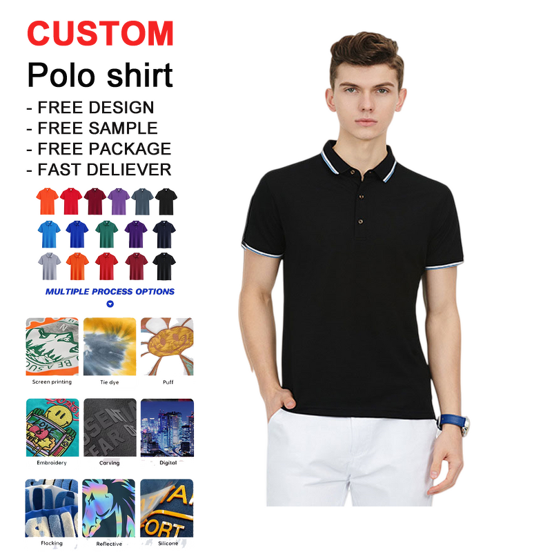 Men's Polo Shirt - Quick Dry Polyester Custom Logo