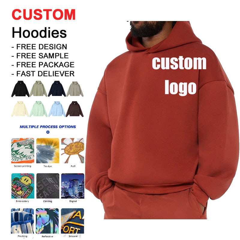 Men's Hoodies - Custom Logo 500G Cotton Wholesale