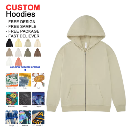 Men's Zip-up Hoodie - Factory Custom Neck Factory