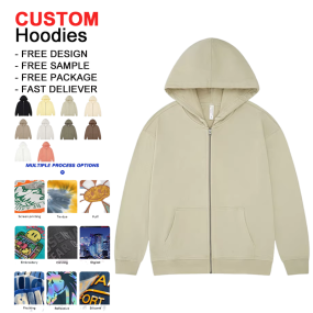 Men's Zip-up Hoodie - Factory Custom Neck Factory