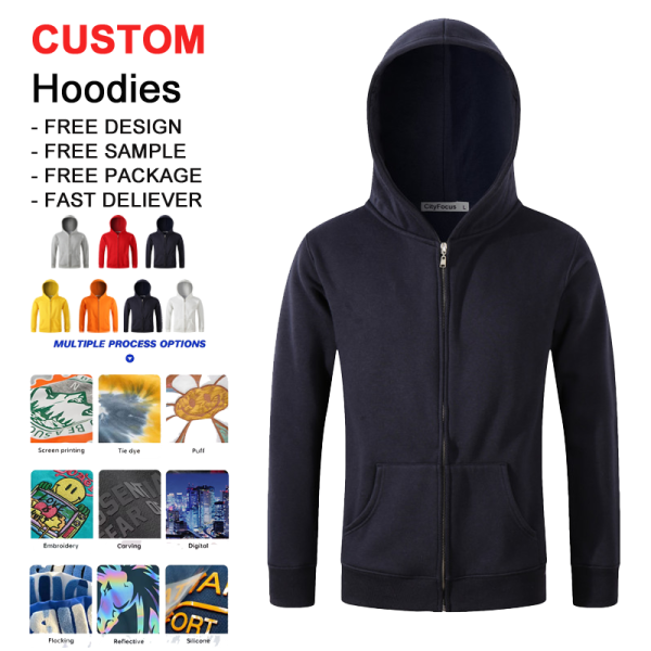 Men's Zip Hoodie - Luxury French Terry Custom