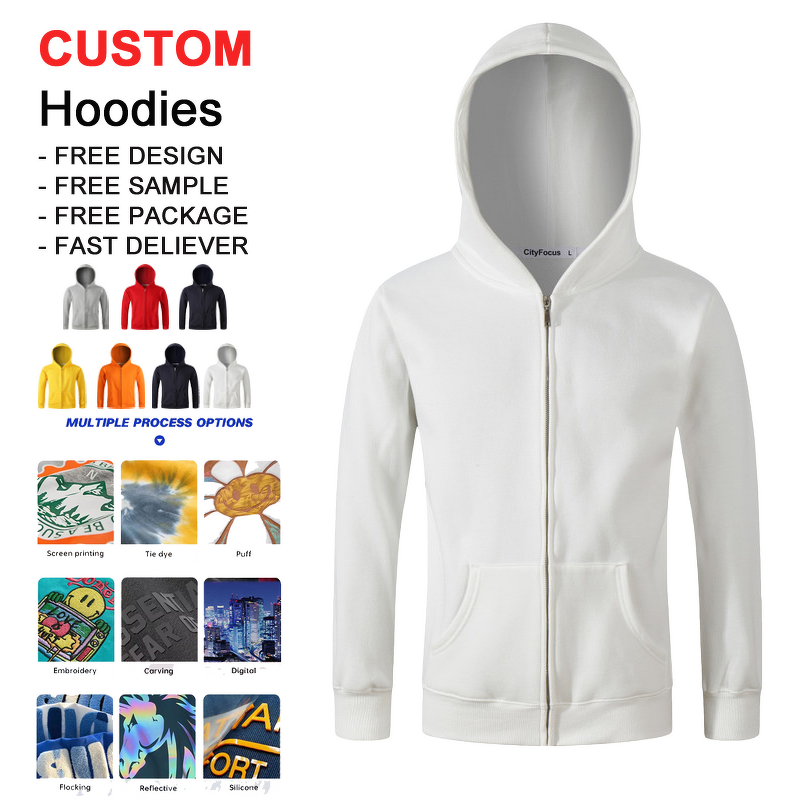 Men's Zip Hoodie - Vintage Acid Wash Streetwear