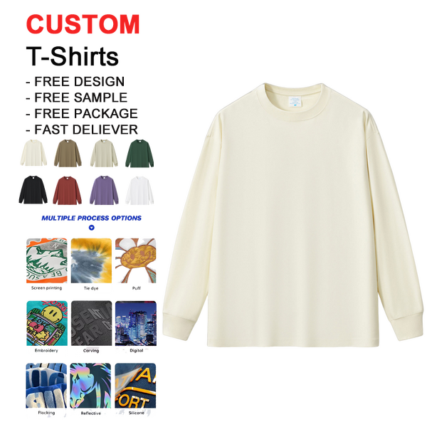 Men's T-Shirt - Long Sleeve Digital Print Wholesale