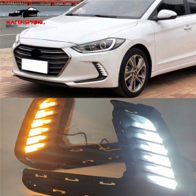Hyundai Elantra LED DRL Factory - Fog Lights Cover Daytime Running Light