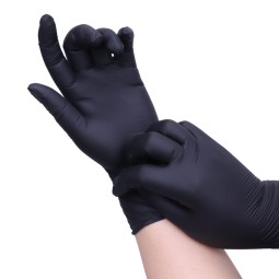 Disposable Nitrile Gloves - Custom Logo Black