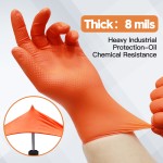 Diamond Nitrile Gloves - Disposable Orange