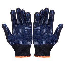 Cotton Knitted Work Gloves - XL PVC Dots