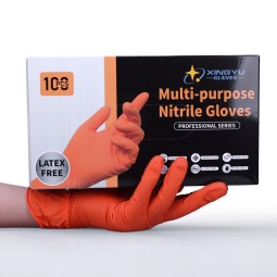 Diamond Nitrile Gloves - Disposable Orange