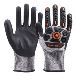 TPR Work Gloves - Black Nitrile Coated