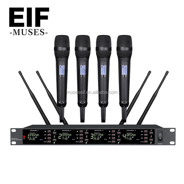 Wireless Microphone System Supplier - 4 Channel UHF Home KTV Metal