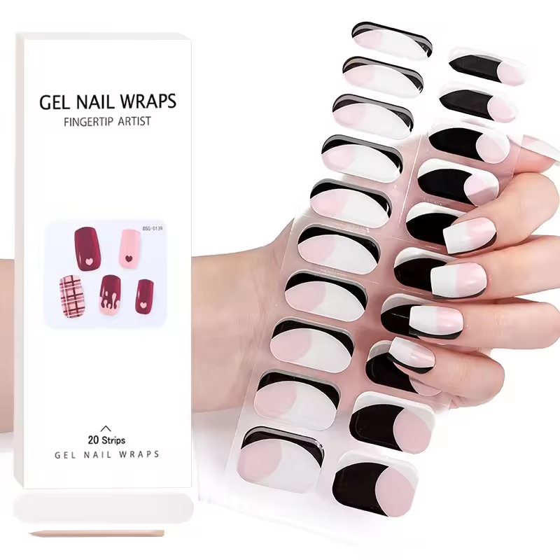 Factory Price Customize Wholesales UV Lamp Semi Cured Gel Nail Wraps Stickers Uv Nail Gel Strip