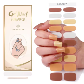 The Best Sell Semi Cured Nail Wraps Long Lasting Gel Nail Strips Low Qty Custom Designs Semi Cured Uv Gel Nail Strips