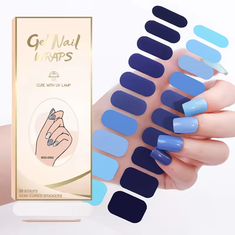 Latest Popular Excellent Quality Fashionable Customized 100% Real Nail Polish Wraps Semi Cured UV Lamp Gel Nail Polish Set