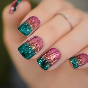 New Arrival Styles Metallic Designs Wholesale New UV Gel Nail Stickers Semi Cured Gel Self Adhesive Press on Nails