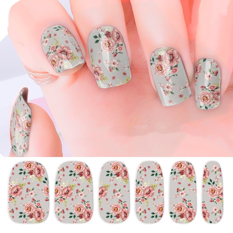 Free Samples Wholesale Customize Art Nail Polish Wraps Full Coverage Self-adhesive Free Nail Stickers