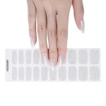 Non -Toxic Long Lasting Solid Color Semi Cured Nail Polish Stickers Strips UV Gel Nail Wraps