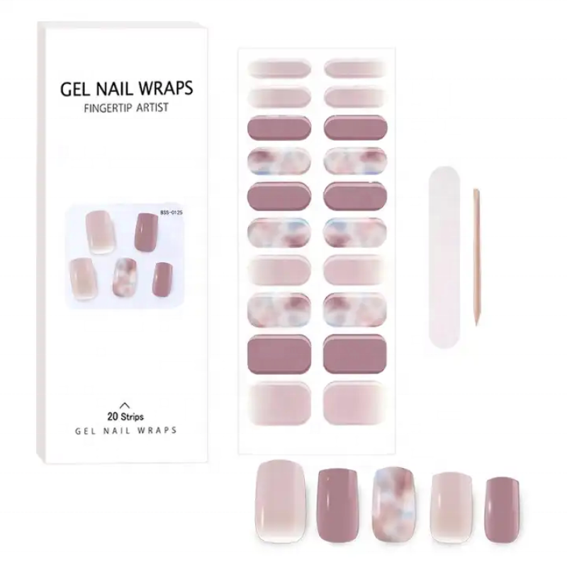Beautysticker Gel Nail Strips Cheap Price Gel Nail With the Uv Semi-cured Gel Nail Stickers