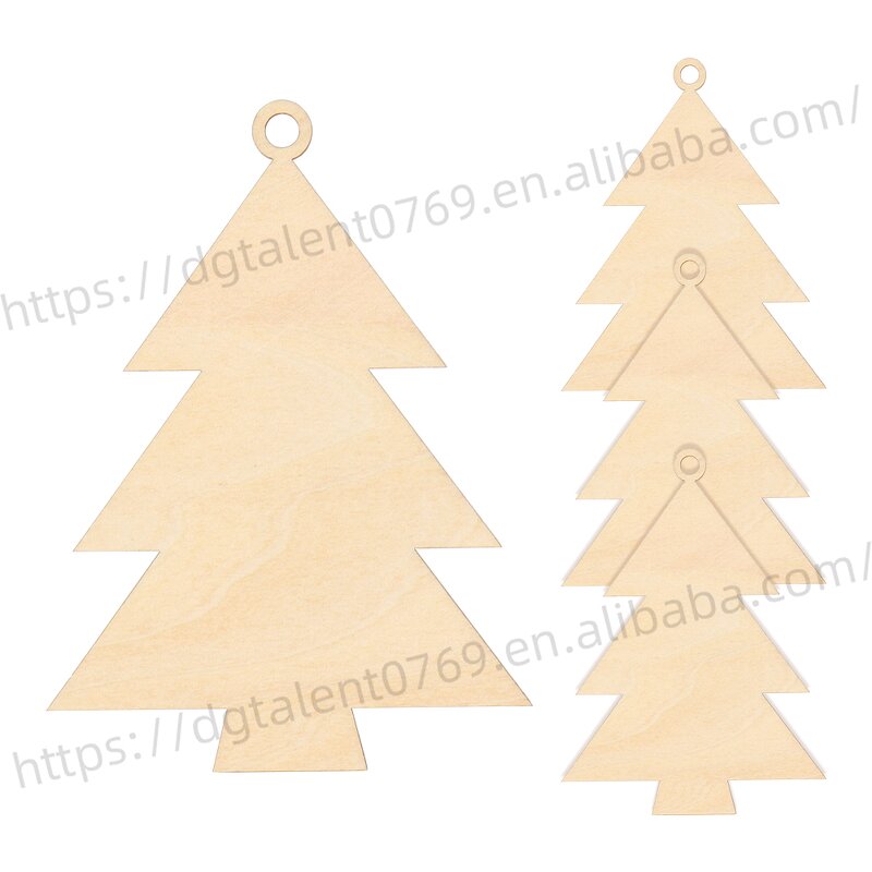 Christmas Ornament Supplier - DIY Painting Tree Shape Laser Cut