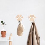 Wooden Wall Hook Supplier - Dog Paw Shape Double Hook Kids Room