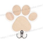 Wooden Wall Hook Supplier - Dog Paw Shape Double Hook Kids Room