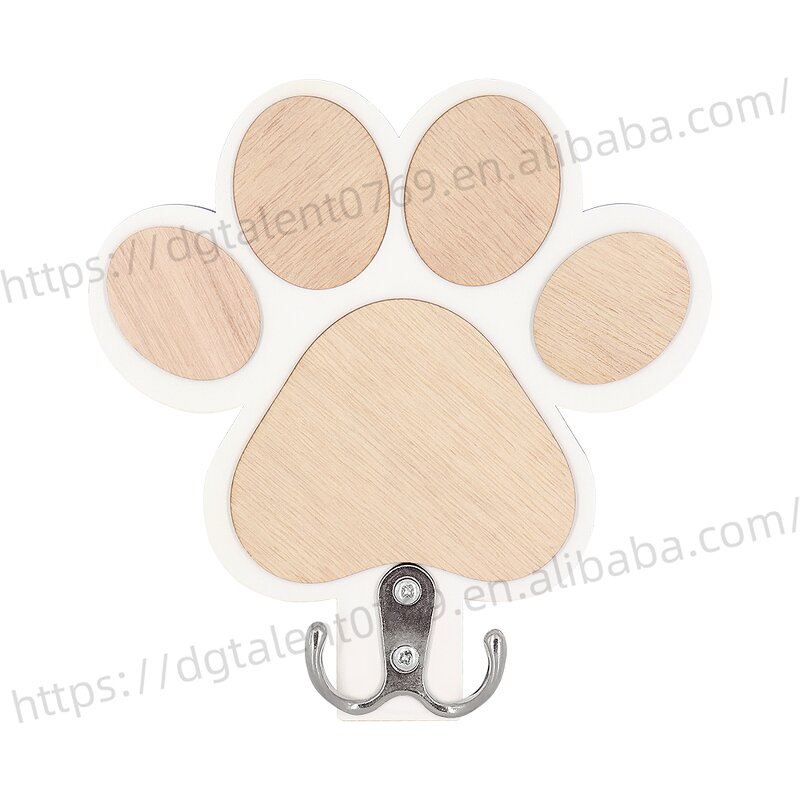 Wooden Wall Hook Supplier - Dog Paw Shape Double Hook Kids Room