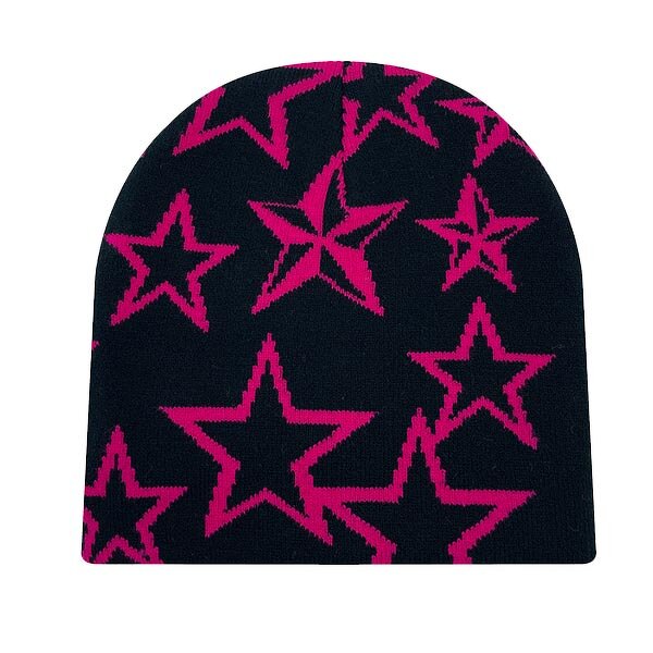 Knitted Beanie Supplier - Wholesale Custom Tags Cuffless Jacquard Embroidery