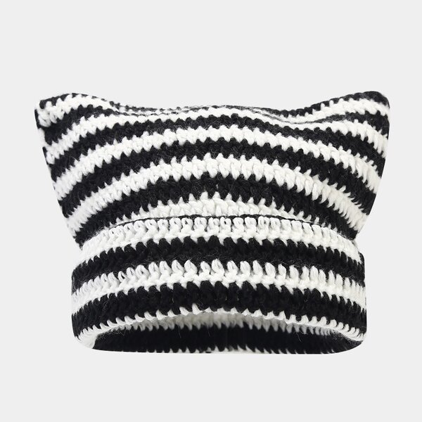 Knitted Beanie Supplier - Wholesale Jacquard Custom Label Cat Ear