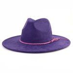 Suede Fedora Hat Factory - Wholesale Custom Brand Tags 9.5cm Wide Brim
