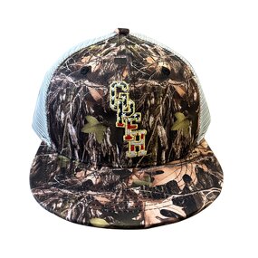 Camo Trucker Hat Supplier - Wholesale 3D Embroidery Gold Metallic