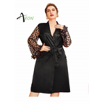 Plus Size Kimono Robe Factory - White Lace Satin Robe