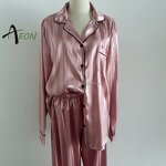 Women's Satin Pajamas Supplier - Jacquard Long Pajama Set