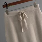 Women's Knit Set Factory - Polo Neck Sweater Skirt Set