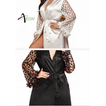 Plus Size Kimono Robe Factory - White Lace Satin Robe