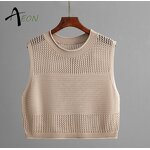 Women's Knit Set Factory - Sleeveless Vest Skirt Set