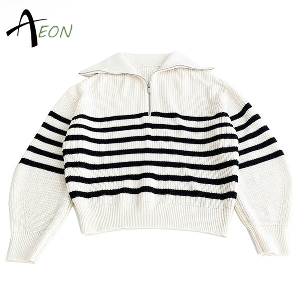 Women's Zip Sweater Factory - Custom Striped Knit Jumper